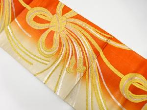 アンティーク　組紐模様織出し暈し袋帯（材料）